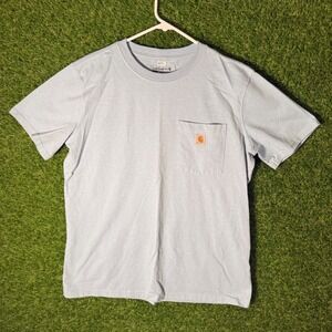 Carhartt Mens Blue Loose Fit Pocket T Shirt Size L 0732